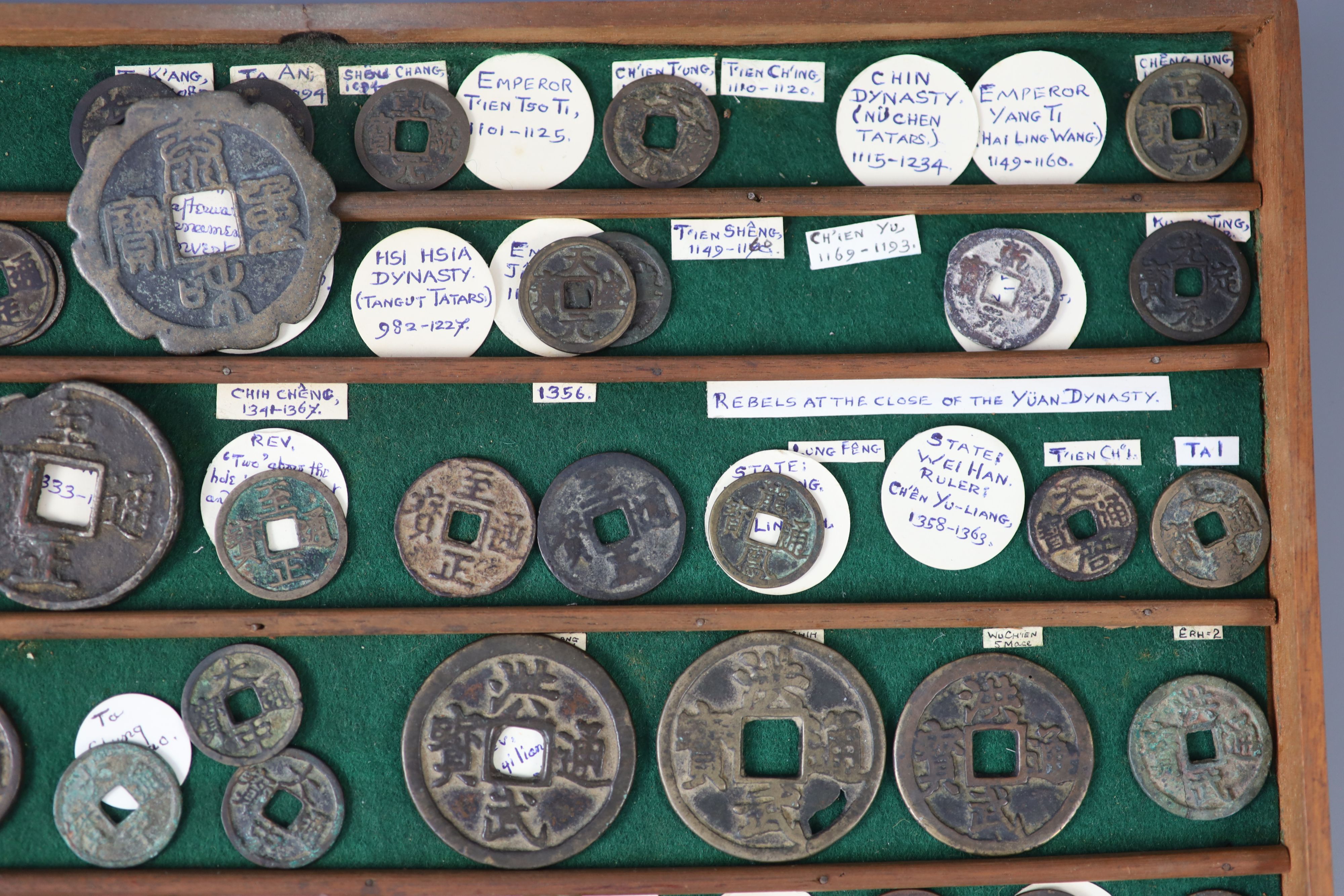 China, 77 Ancient bronze and iron round coins, Tatar, Yuan and Ming dynasties (907-1619),